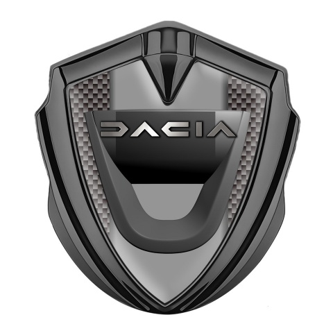 Dacia Seitenflugel Emblem Aufkleber  Graphit Tonfarbe Braun Carbon mit Grau Panel Design