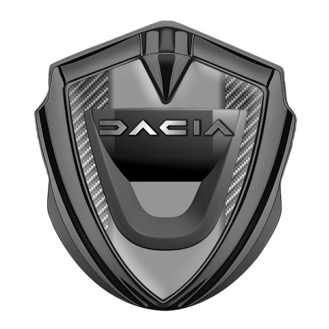 Dacia Emblem Aufkleber Autozubehor Graphit Tonfarbe Hell carbon mit Grau Panel design