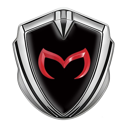 Mazda Emblem Aufkleber Autozubehor Silbertonfarbe mit Schwarz Basis und Rote Logo