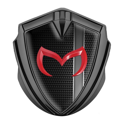 Mazda Emblem Auto Zeichen Graphit Tonfarbe mit Schwarz Carbon und Sport Band design
