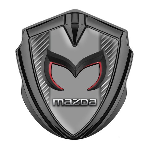 Mazda Emblem Auto Zeichen Graphit Tonfarbe mit Kohlenstoff Basis und Grau Logo Panel