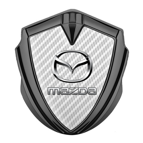 Mazda Emblem Aufkleber Autozubehor Graphit Tonfarbe mit Weiss Carbon und Silber Logo