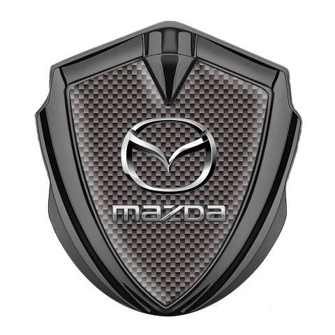 Mazda Selbstklebendes Metallaufkleber Emblem Graphit Tonfarbe mit Braun Kohlenstoff Variante