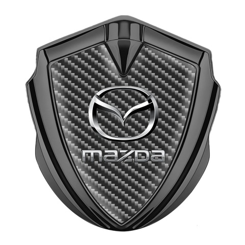 Mazda Emblem Logo Schriftzug Aufkleber  Graphit Tonfarbe Dunkles Carbon Variante