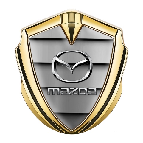 Mazda Emblem Auto Zeichen Goldtonfarbe Automobil Kuhlergrill Effekt Basis