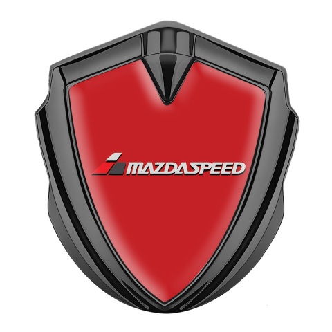 Mazda Speed Emblem Auto Zeichen Graphit Tonfarbe Rote Basis und Grau Logo