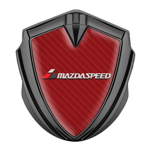 Mazda Emblem Abzeichen Graphit Tonfarbe mit Rote Carbon Version