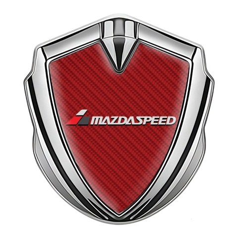 Mazda Speed Emblem Abzeichen Silbertonfarbe mit Rote Carbon Version