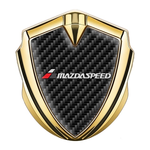 Mazda Speed Abzeichen selbstklebend Goldtonfarbe mit Schwarz Kohlenstoff Version