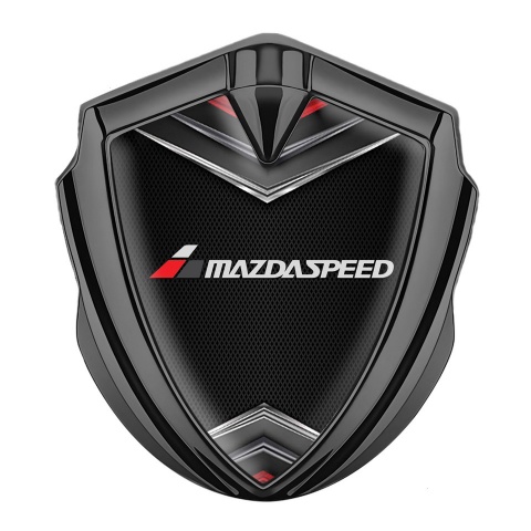 Mazda Speed Emblem Aufkleber Autozubehor Graphit Tonfarbe mit Schildeffekt mit Grau Logo