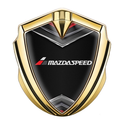 Mazda Speed Emblem Aufkleber Autozubehor Goldtonfarbe mit Schildeffekt mit Grau Logo