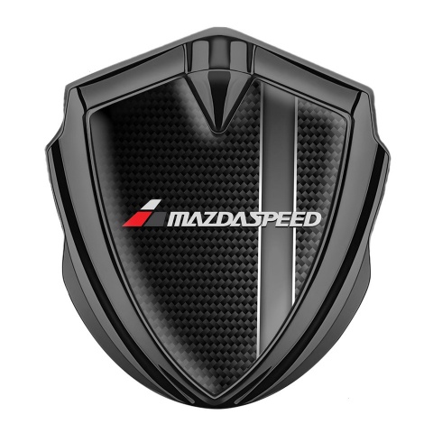Mazda Speed Abzeichen selbstklebend Graphit Tonfarbe mit Schwarz Kohlenstoff und Grau Band Design