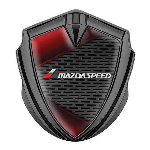 Mazda Speed Emblem Aufkleber Autozubehor Graphit Tonfarbe Dunkles Netz mit Rote Fragmente Stil