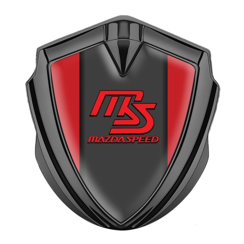 Mazda Speed Emblem Abzeichen selbstklebend Graphit Tonfarbe mit Rote Basis und Graphit Panel Rote Logo