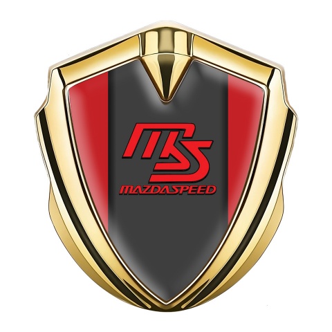 Mazda Speed Emblem Abzeichen selbstklebend Goldtonfarbe mit Rote Basis und Graphit Panel Rote Logo
