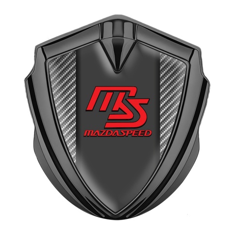 Mazda Speed Emblem Aufkleber Autozubehor Graphit Tonfarbe mit Carbon Hintergrund und Graphit Panel Rote Logo