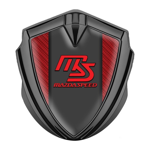 Mazda Speed Abzeichen selbstklebend Graphit Tonfarbe mit Rote Carbon und Graphit Panel Rote Logo