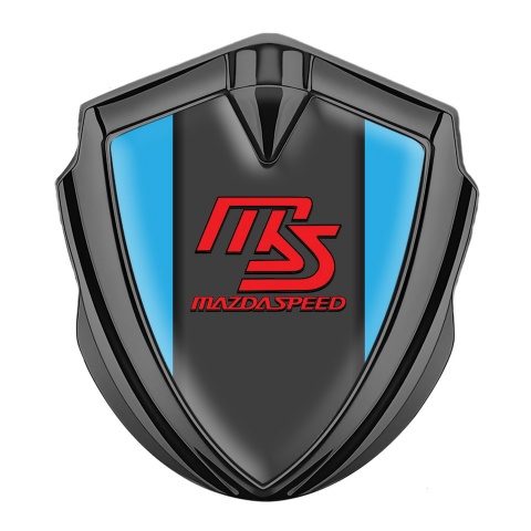 Mazda Speed Emblem Auto Zeichen Graphit Tonfarbe mit Himmelblau Basis und Graphit Panel Rote Logo