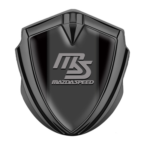 Mazda Speed Emblem Aufkleber Autozubehor Graphit Tonfarbe mit Schwarz Hintergrund Grau Logo