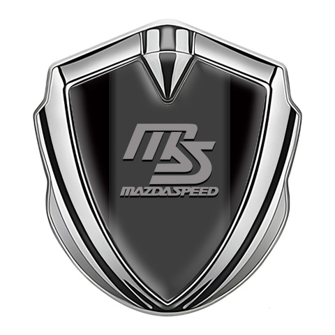Mazda Speed Emblem Aufkleber Autozubehor Silbertonfarbe mit Schwarz Hintergrund Grau Logo