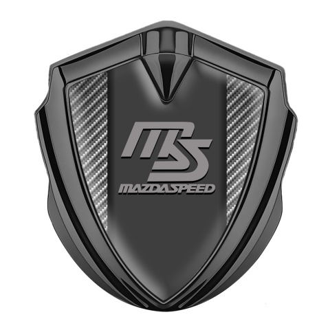 Mazda Speed Emblem Abzeichen Graphit Tonfarbe mit Carbon Auflage und Grau Logo Stil