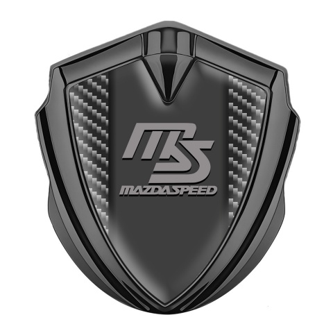 Mazda Speed Selbstklebendes Metallaufkleber Emblem Graphit Tonfarbe mit Dunkles carbon Auflage