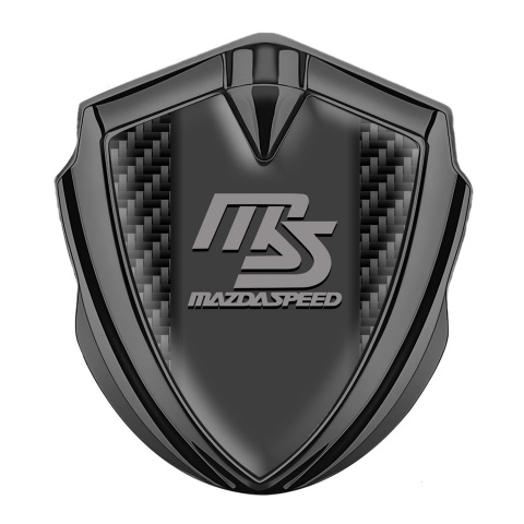 Mazda Speed Emblem Auto Zeichen Graphit Tonfarbe mit Schwarz Carbon Auflage