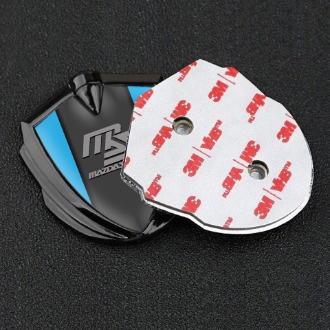 Mazda Speed Emblem Aufkleber Autozubehor Graphit Tonfarbe mit Blau Basis und Graphit Panel Grau Logo