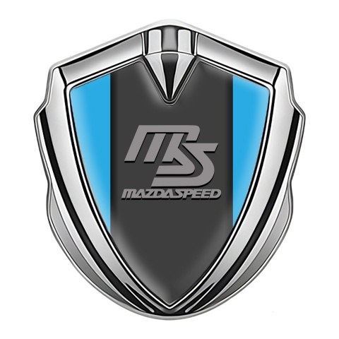 Mazda Speed Emblem Aufkleber Autozubehor Silbertonfarbe mit Blau Basis und Graphit Panel Grau Logo