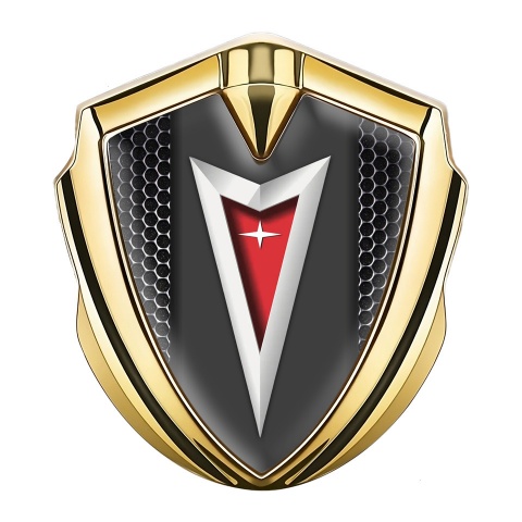 Pontiac Seitenflugel Emblem Aufkleber Goldtonfarbe Perforierter Stahl Mit Graphit Panel Design