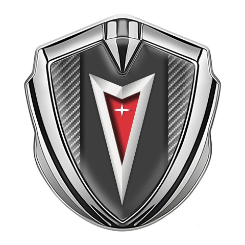 Pontiac Emblem Abzeichen Silbertonfarbe Grau Kohlenstoff mit Klassisch Logo Design