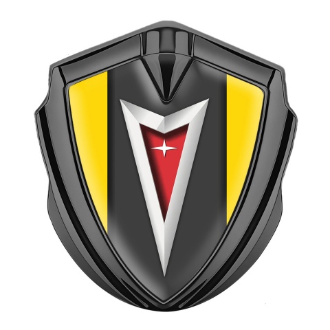 Pontiac Emblem Abzeichen selbstklebend Graphit Tonfarbe Gelb hintergrund mit Klassisch Logo