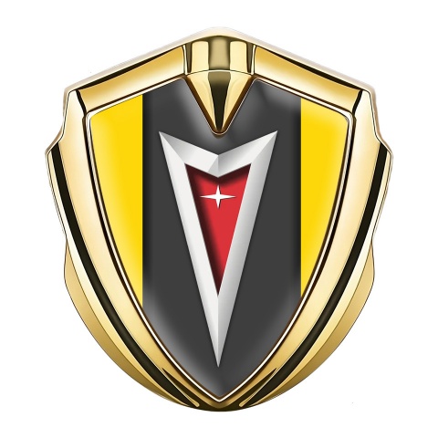 Pontiac Emblem Abzeichen selbstklebend Goldtonfarbe Gelb hintergrund mit Klassisch Logo