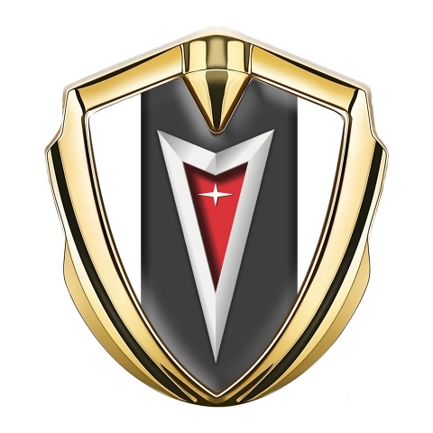 Pontiac Emblem Aufkleber Autozubehor Goldtonfarbe Weiss Basis mit Klassisch Logo