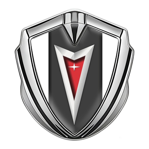Pontiac Emblem Aufkleber Autozubehor Silbertonfarbe Weiss Basis mit Klassisch Logo