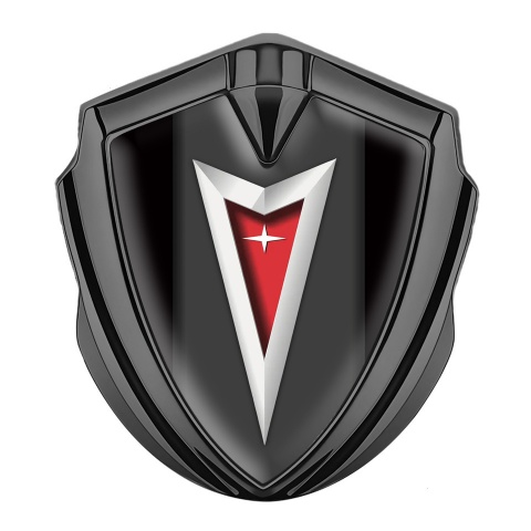 Pontiac Selbstklebendes Metallaufkleber Emblem Graphit Tonfarbe Schwarz Basis mit Klassisch Logo