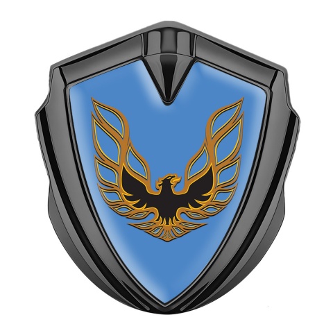 Pontiac Emblem Aufkleber Autozubehor Graphit Tonfarbe Blau Basis mit Kupfer Feuervogel Logo