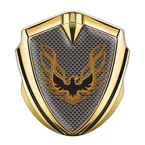 Pontiac Seitenflugel Emblem Aufkleber Goldtonfarbe Braun Carbon fundament mit Kupfer Feuervogel