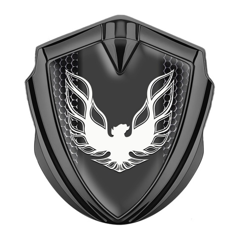 Pontiac Emblem Auto Zeichen Graphit Tonfarbe Perforierter Stahl Basis mit Graphit Panel Logo