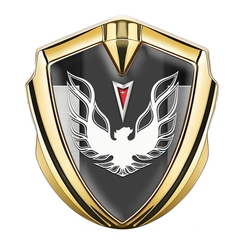 Pontiac Emblem Auto Zeichen Goldtonfarbe Schwarz Grau basis mit Phonix Logo Stil