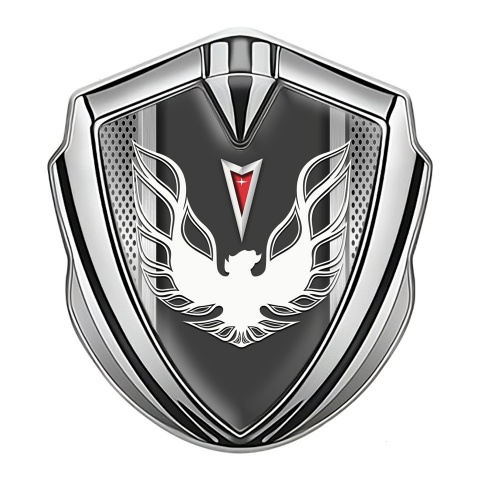 Pontiac Emblem Aufkleber Autozubehor Silbertonfarbe Metall Rahmen Design