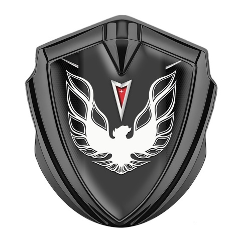 Pontiac Seitenflugel Emblem Aufkleber Graphit Tonfarbe Dunkles Hintergrund Mit Weiss Logo