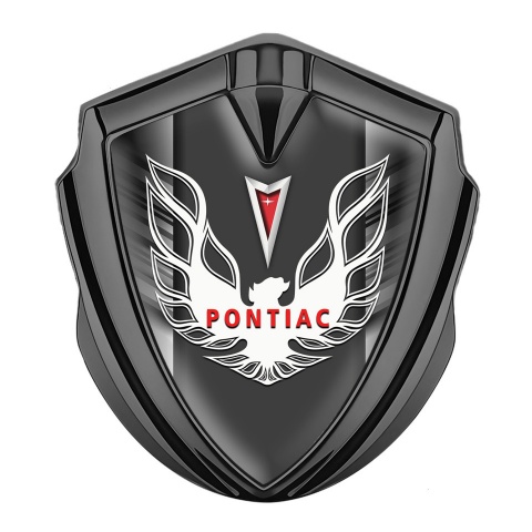 Pontiac Emblem Auto Zeichen Graphit Tonfarbe Graue Kratzer Basis mit Weiss Rote Logo