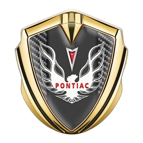 Pontiac Emblem Auto Zeichen Goldtonfarbe mit Dunkel Carbon Design