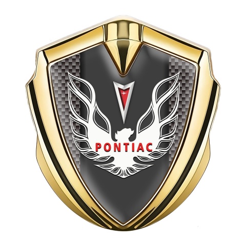 Pontiac Emblem Aufkleber Autozubehor Goldtonfarbe Mit Braun Carbon Design