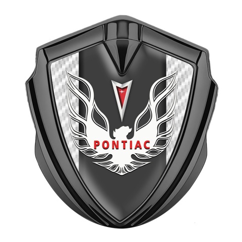 Pontiac Selbstklebendes Metallaufkleber Emblem Graphit Tonfarbe Mit Weiss Carbon Design