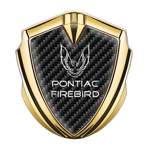 Pontiac Firebird Abzeichen selbstklebend Goldtonfarbe Schwarz Carbon Version