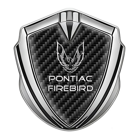 Pontiac Firebird Abzeichen selbstklebend Silbertonfarbe Schwarz Carbon Version