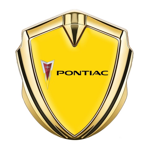 Pontiac Emblem Auto Zeichen Goldtonfarbe Gelb Fundament mit Klassisch Logo