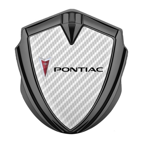 Pontiac Seitenflugel Emblem Aufkleber Graphit Tonfarbe Weiss Kohlenstoff mit Klassisch Logo